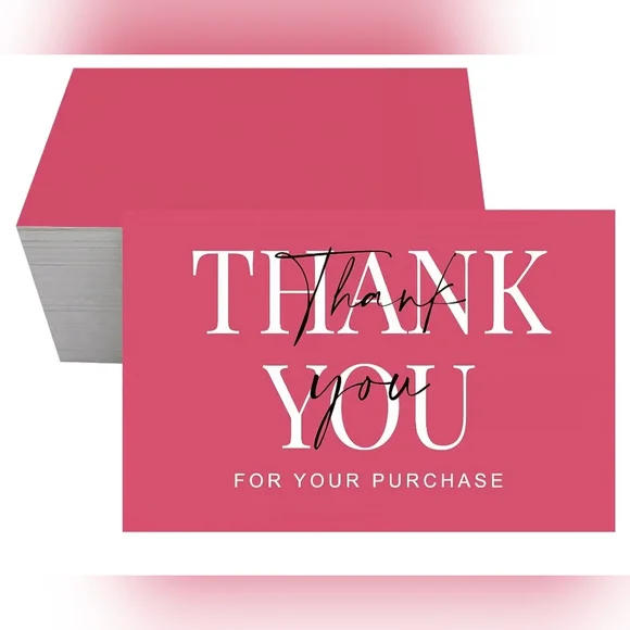 80 Piece Hot Pink Shipping Set - Poly Mailers, Thank You Cards, Stickers NEW - Picture 2 of 7